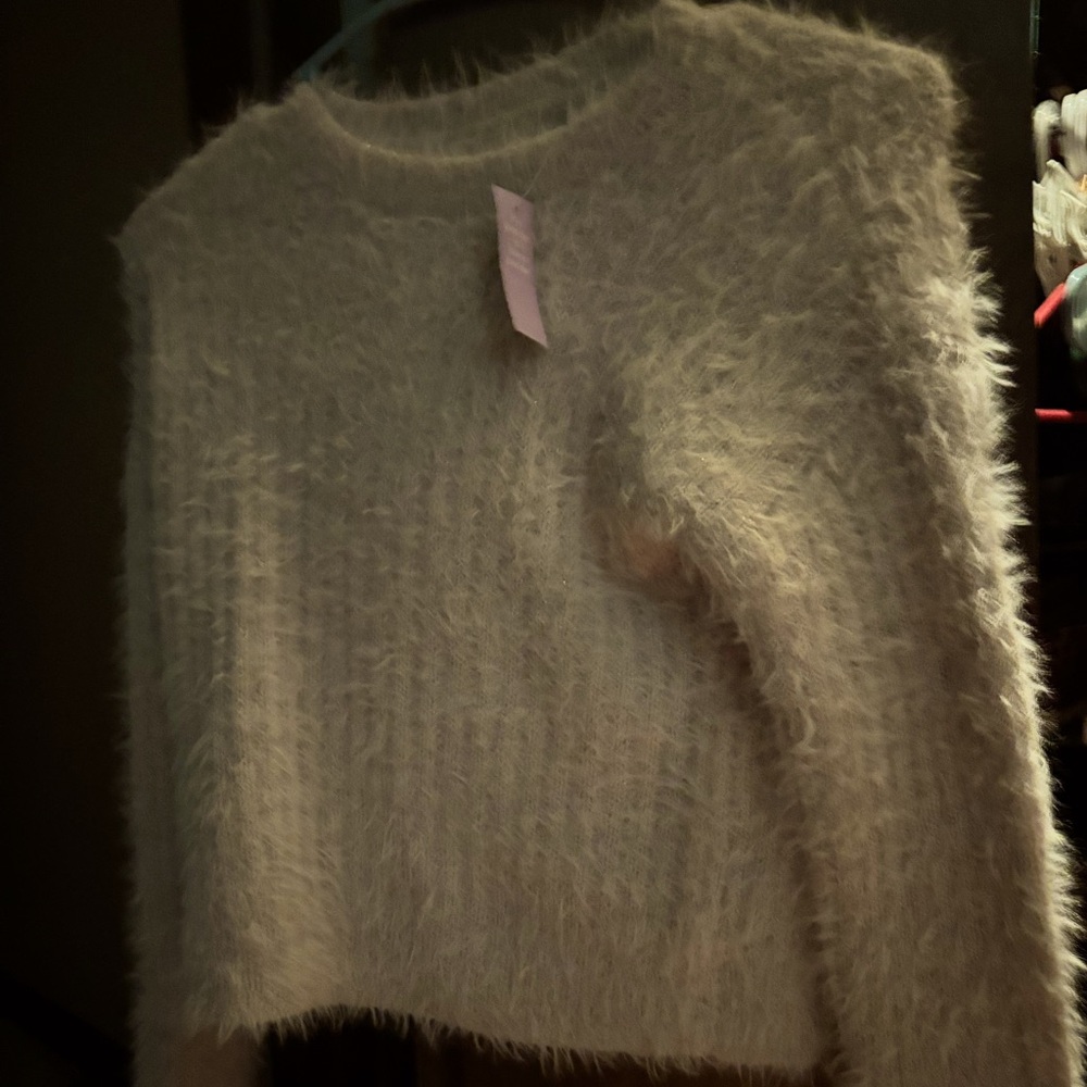 Maurices Cream Fuzzy Sweater